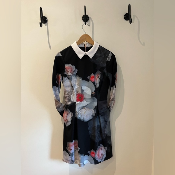 Ted Baker Floral Print Dress, Size 1, Excellent Used Condition - Picture 1 of 7